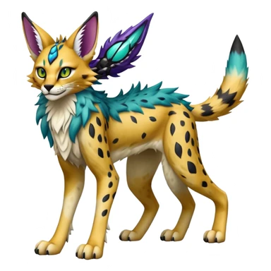 Epic Edgy Colorful  eldritch Sergal-Serval-Vernid full body sticker