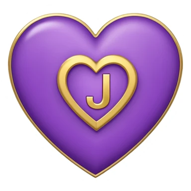 A purple heart with a "J" in it sticker
