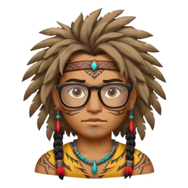 Glasses-Wearing wild Warrior sticker