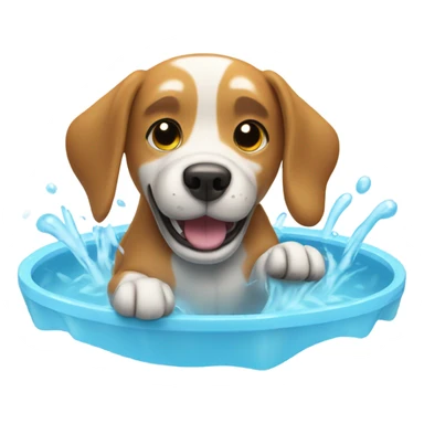 dog in pool sticker