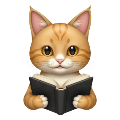 gato del egeo con manchas negras feliz en abriendo una libreta anillada  sticker