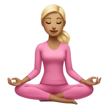 Blonde girl doing yoga in pink suit  sticker