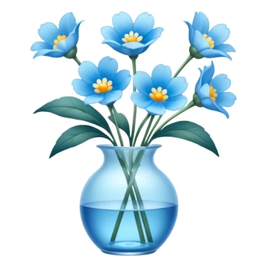 Light blue flowers in vase sticker