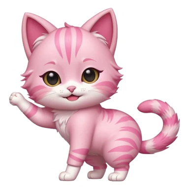 chibi anime pink cat twerking sticker