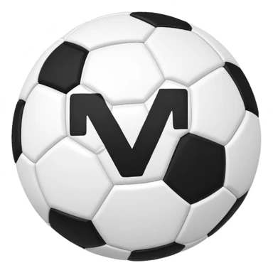 the letter M in the form of a soccer ball sticker
