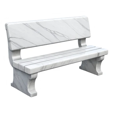 White outdoor benches from marble stone sticker