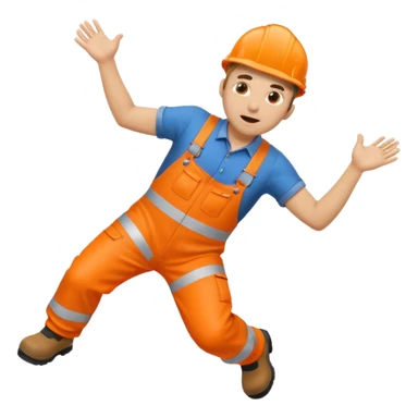 engineer hi-vis orange overalls falling over sticker