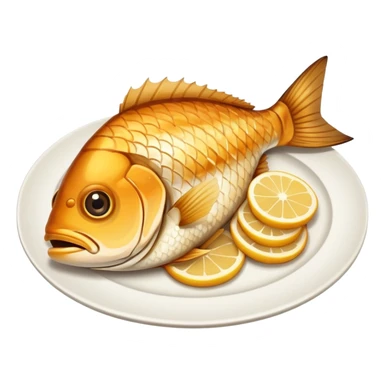 Fried fish with no face sticker