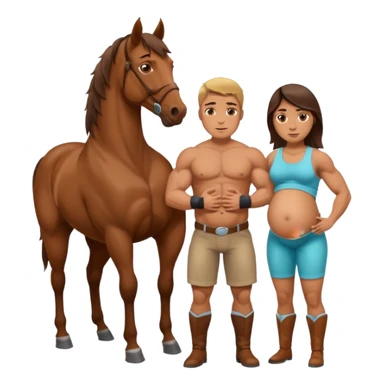 pregnant male with horse sticker