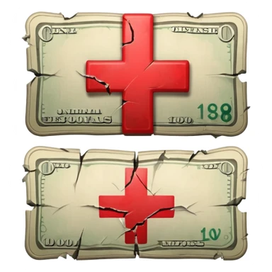 a money billet with a red cross through (x shape), like for free sticker