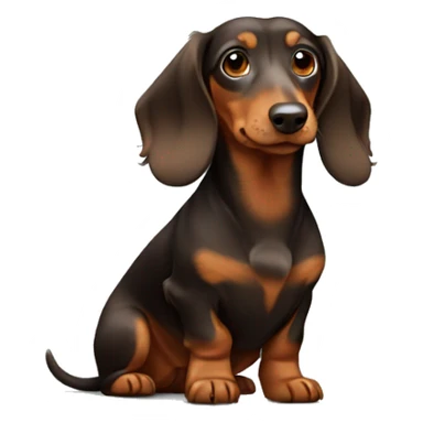 longhaired brown and tan dachshund  sticker