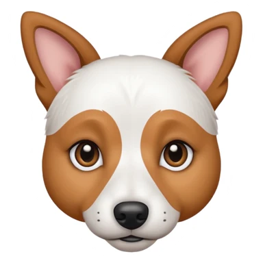 a fully white jack russell the size of a kelpie with light brown ears and a light brown patch on one eye sticker