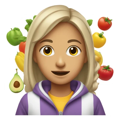 Platter with girl in sweatsuit sticker