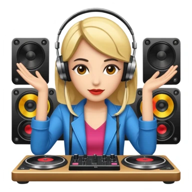 woman dj sticker
