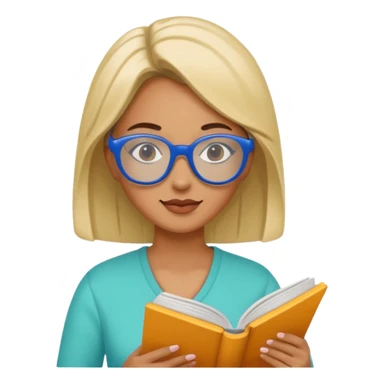 woman reading a book colored glasses sticker