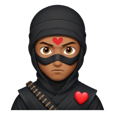 Ninja ojos de corazónes hombre sticker