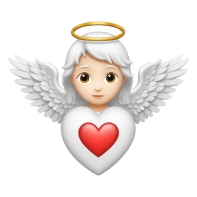 white heart with angel wings sticker