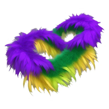 Realistic isolated purple,green,and yellow feather mardi gras boa. sticker