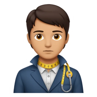 Tailor with Measuring Tape around neck  sticker