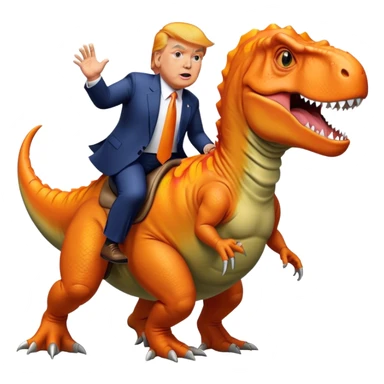 Donald Trump riding a t-Rex sticker