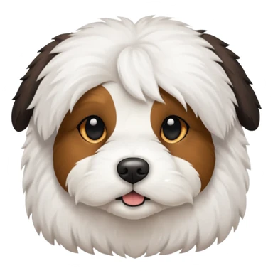 Cotton de tulear dog mostly white with some black and brown ￼ sticker