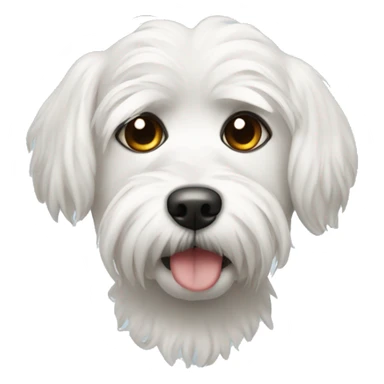 maltese dog with drown around his eyes and nose sticker