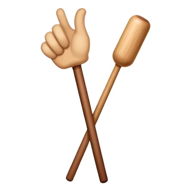 Hand holding Woodstick sticker