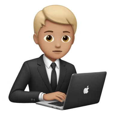 working laptop person suit sticker