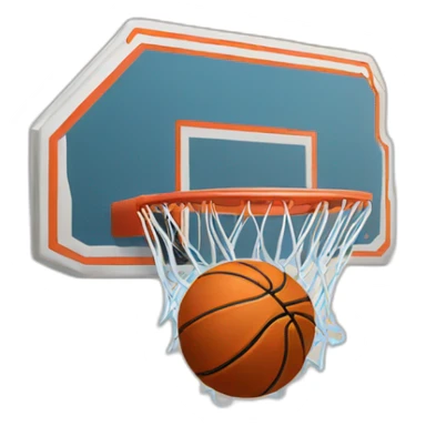 dunk in basketball hoop sticker