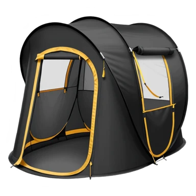 Tall Oval Narrow Pop up tent black sticker