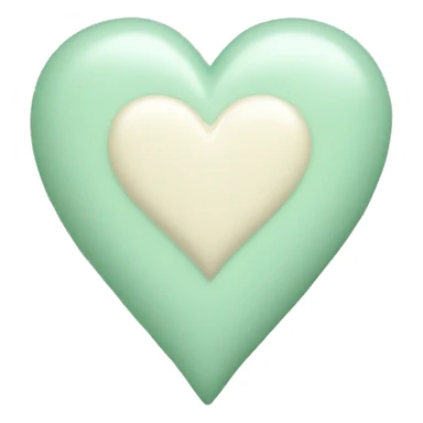 Pastel mint-cream color heart sticker
