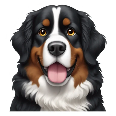 Bernese mountain dog with mittens on sticker