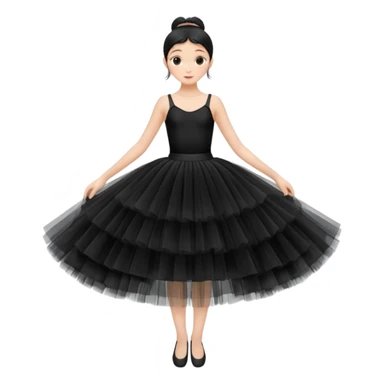 cinematic-realistic-black-tutu,-layers-of-fine,-soft-tulle-forming-a-voluminous-and-airy-skirt,-delicate-folds-catching-the-light,-slightly-frayed-edges-adding-authenticity,-glowing-softly-with-a-warm-and-ethereal-elegance sticker