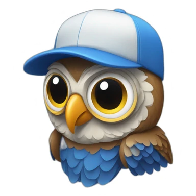 an owl wearing a blue cap sticker