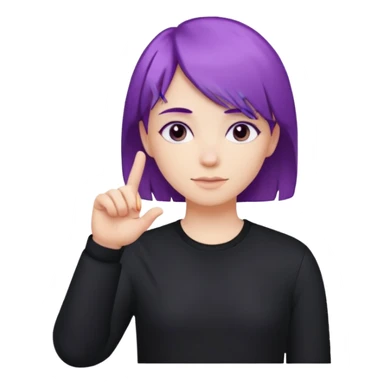 Main violette avec l’Index lever  sticker