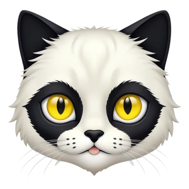 chat noir et blanc, il noir partout sauf ses 4 pattes, une sorte de moustache au dessus de la bouche et la poitrine sticker