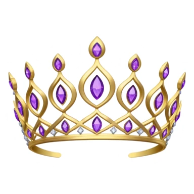 gold kokoshnik tiara with purple diamonds sticker