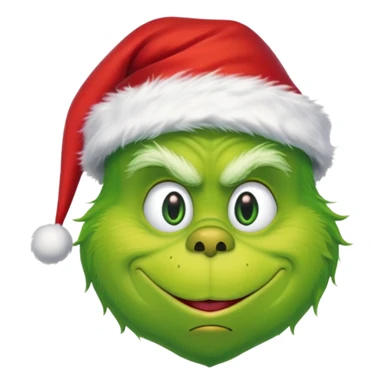 The Grinch with a Santa hat emoji sticker