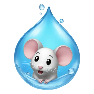 Mous in waterdrop sticker