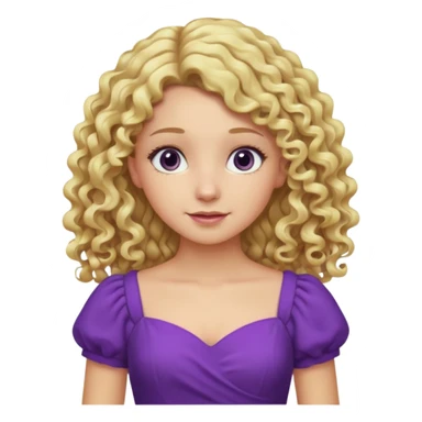 A blonde long cute curly hair make a really everything purple sticker