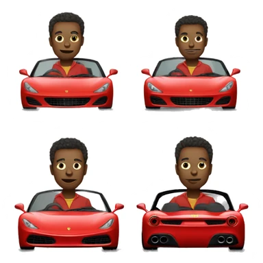 Make me an alien in a red Ferrari convertible sticker