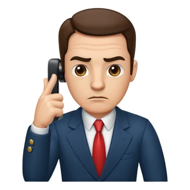 boss on a phone call, giving a thumbs down sticker