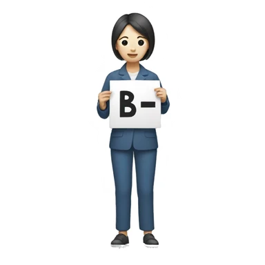 Korean woman holding 4B movement sign sticker