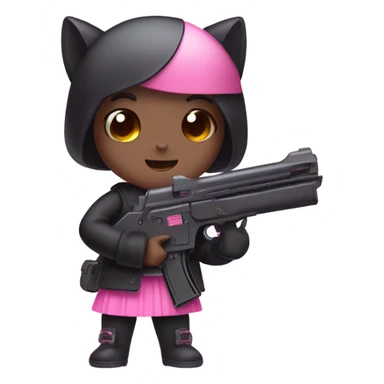 Pink kuromi holding 2 pink guns  sticker