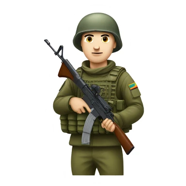 Ukrainian soldier with AK-74 sticker