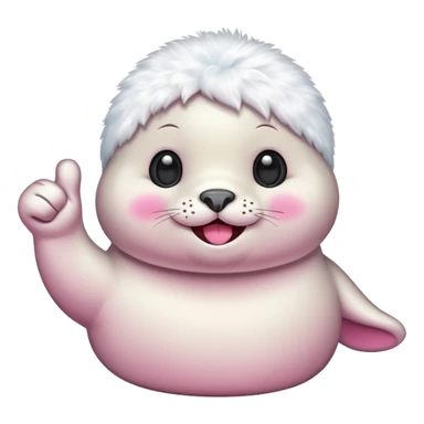 a kawaii seal giving a thumbs up sticker