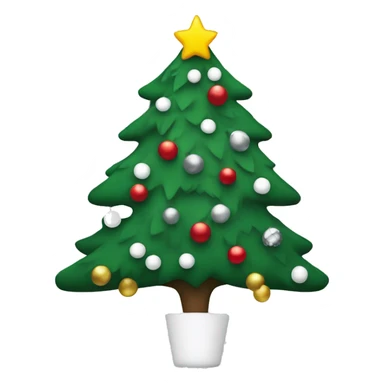 christmas tree with black and white ornaments sticker