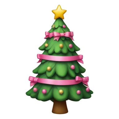 Christmas tree with pink bows on it sticker