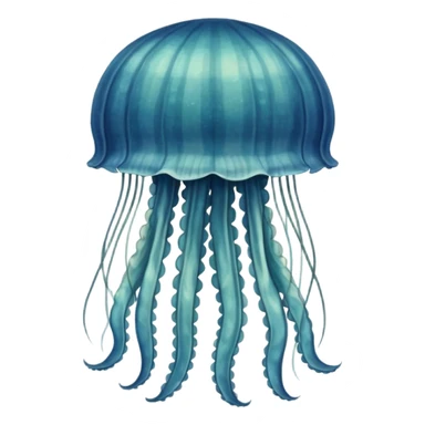 a beautiful jellyfish with a medieval design, tapestry style, woven texture, muted colors, historic medieval illustration sticker