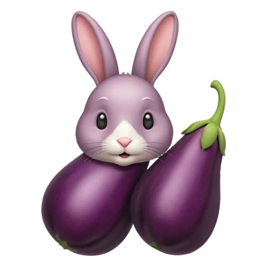 Un lapin avec une aubergine sur la tête sticker